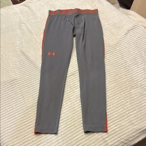 Under Armour Gray and Orange Cold Gear Leggings
